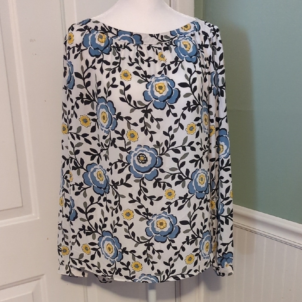 Loft Outlet Large Petite Floral Long Sleeve Blouse